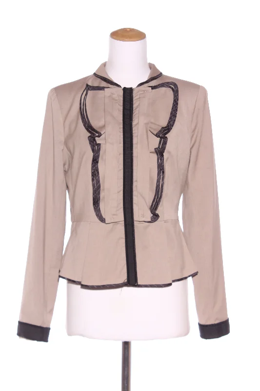 Ruffle detail jacket - Beige! 10