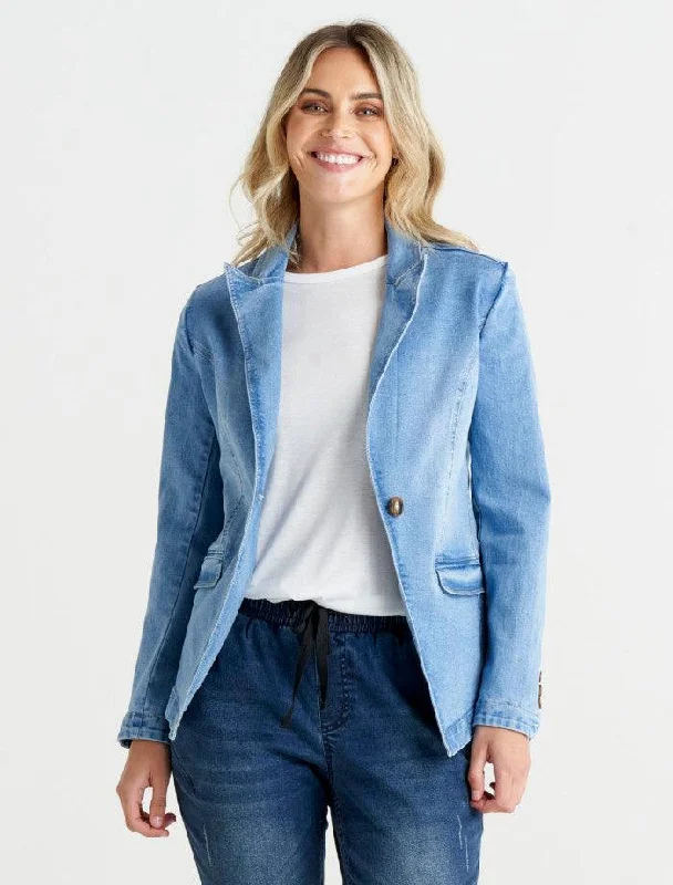 BETTY BASICS (LN) Becky denim blazer! 16