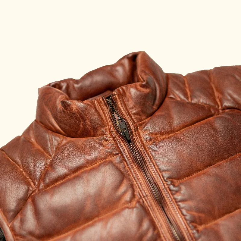 Bridger Leather Down Vest | Light Brown