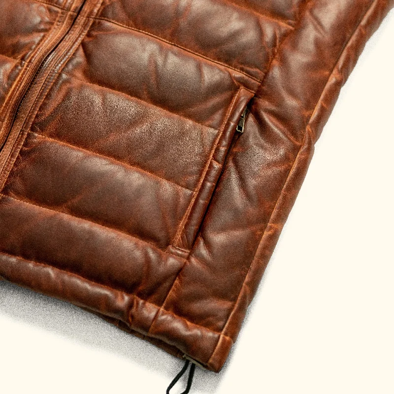 Bridger Leather Down Vest | Light Brown