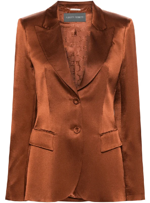 Brown satin blazer