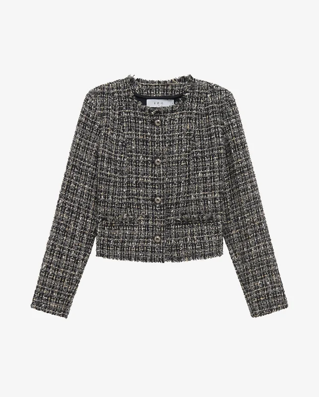 BRUNAH TWEED JACKET / DARK GREY BLACK