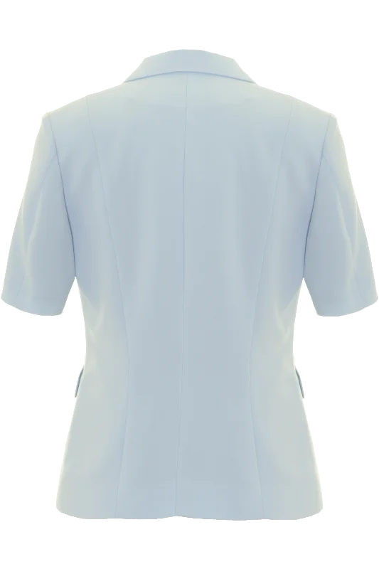 Busy Clothing Womens Light Blue Short Sleeve Jacket