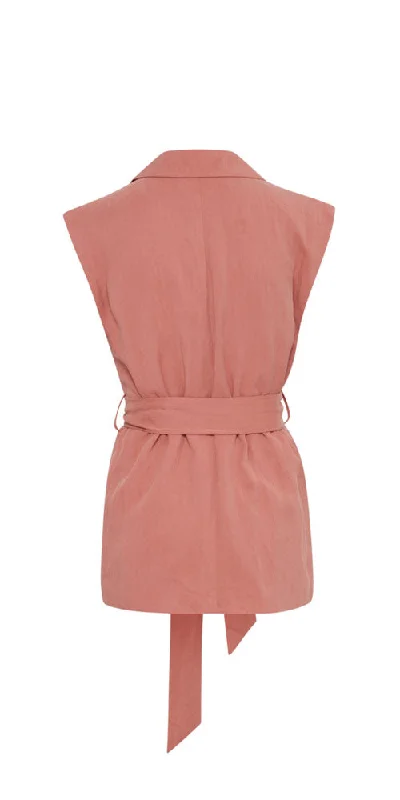 B.Young Belted Vest, rose