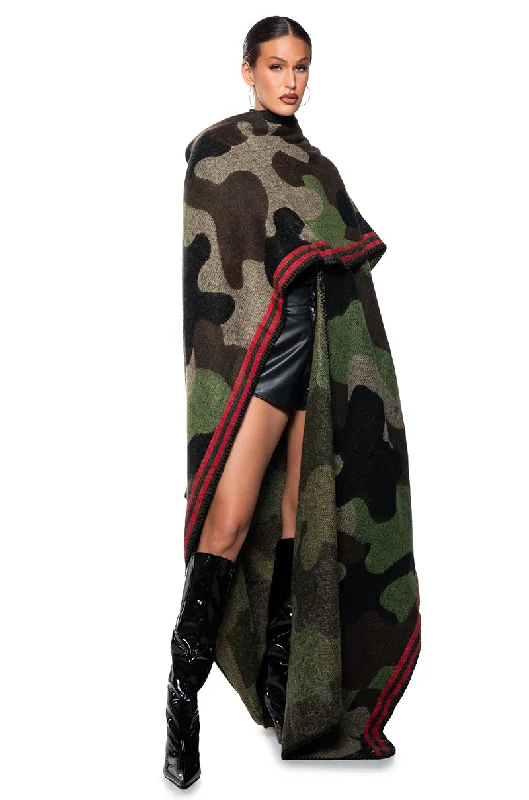 CAMO NIGHTS MAXI PONCHO