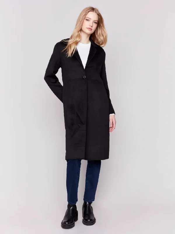 Charlie B Double Face Wool Blend Long Coat - C6349-031C