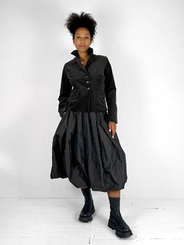 Chocolate Taffeta Puffball Skirt