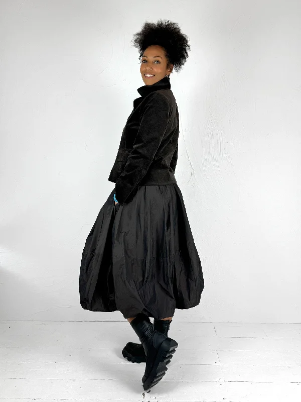 Chocolate Taffeta Puffball Skirt