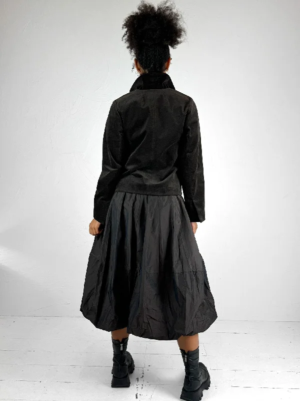 Chocolate Taffeta Puffball Skirt