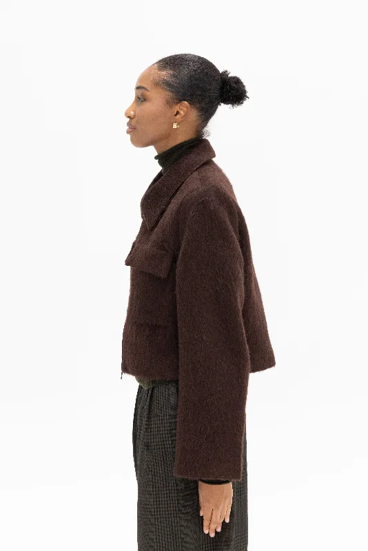 Jendayi Faux Fur Jacket, Dark Chocolate