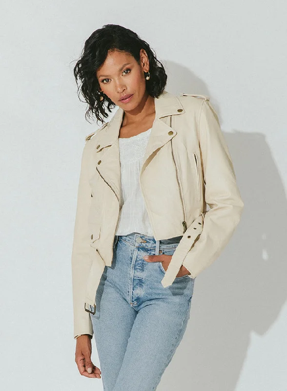 CLEOBELLA NOVARA LEATHER JACKET - CREAM