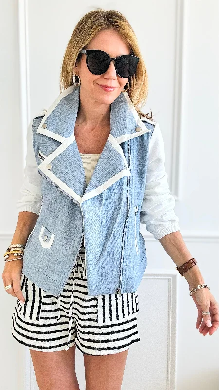 Contrast Biker Jacket