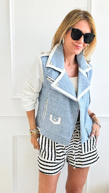 Contrast Biker Jacket