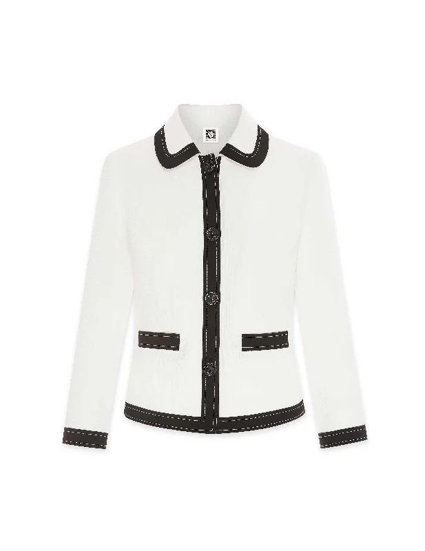 Contrast Trim Collar Jacket- Sale