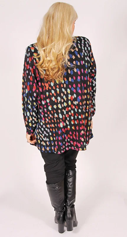 Cosy Knit Edge to Edge Jacket Colourful Drops