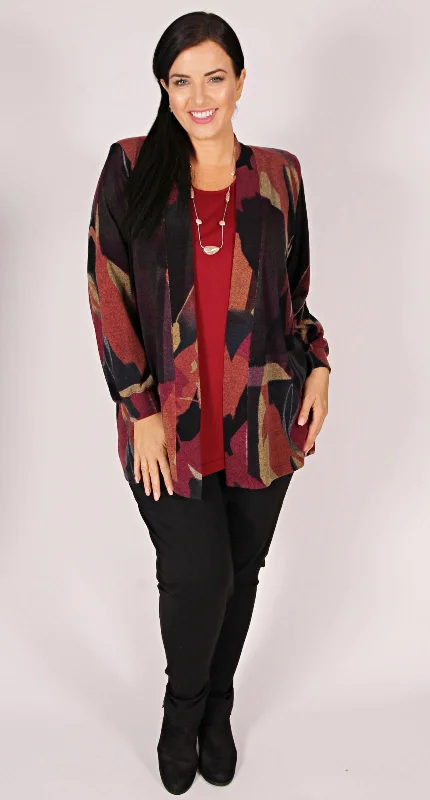 Cosy Knit Edge to Edge Jacket Multi Print