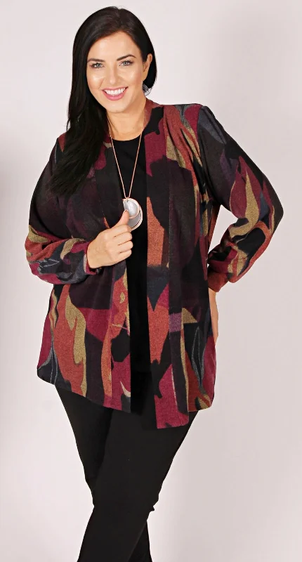 Cosy Knit Edge to Edge Jacket Multi Print