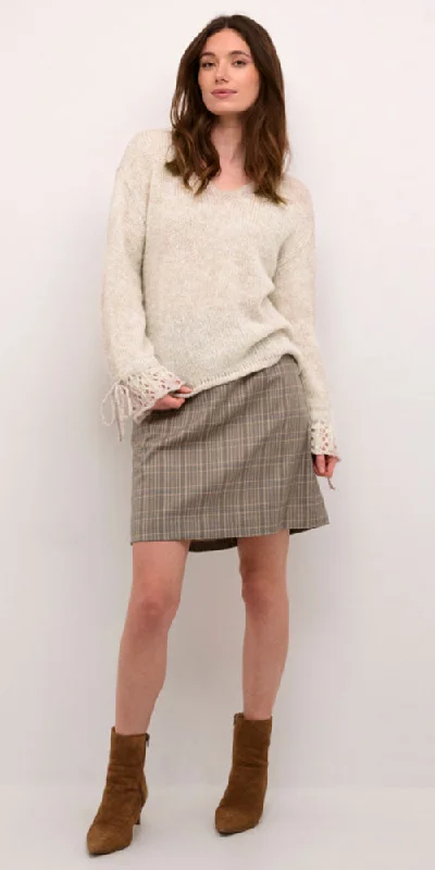 Cream Cuff Detail Sweater