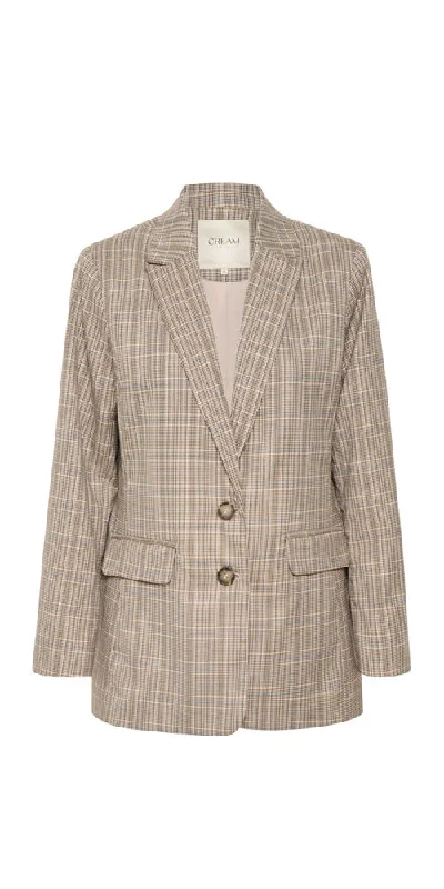 Cream Plaid Blazer