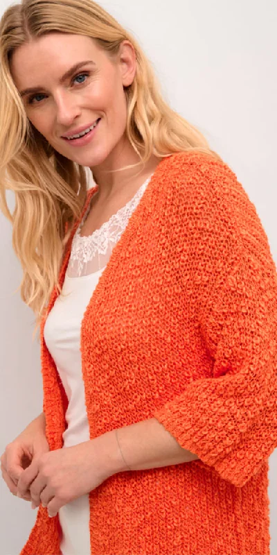 Cream Textured Cardy, orange