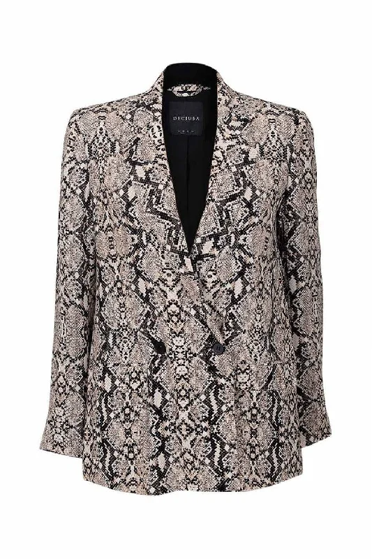 DECJUBA - Snakeskin print boyfriend blazer! 12