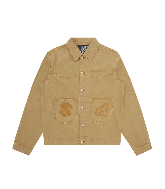 DIAMONDS & DOLLARS SELVEDGE DENIM JACKET - SAND