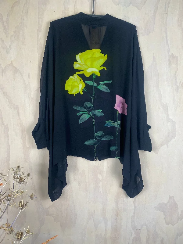 Drape Bomber | Black Rose