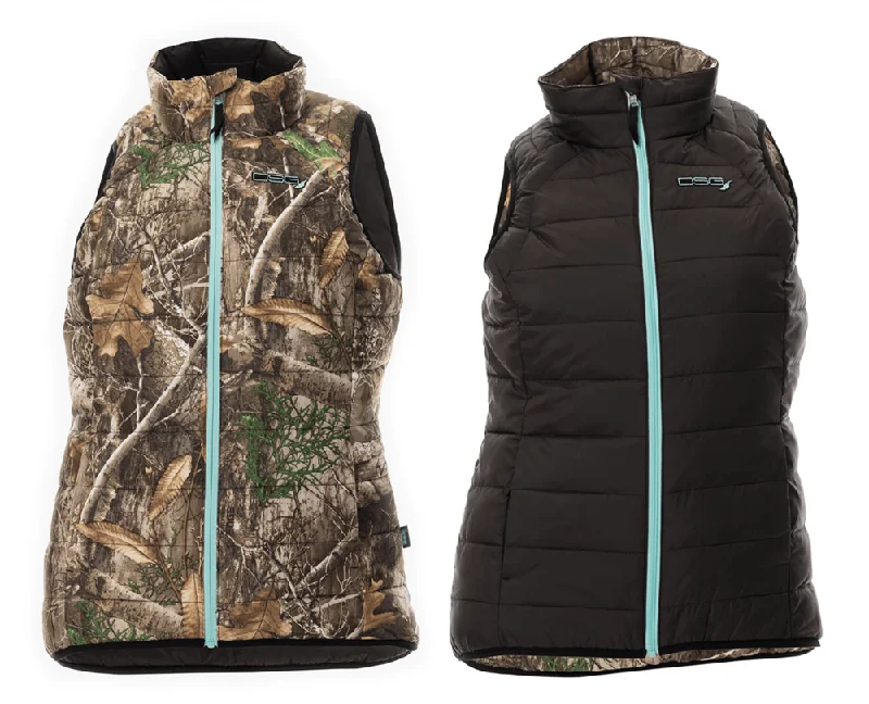 DSG Plus Size Reversible Puffer Vest | Black/Realtree Edge