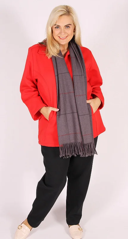 Super Fleece Button Jacket Red