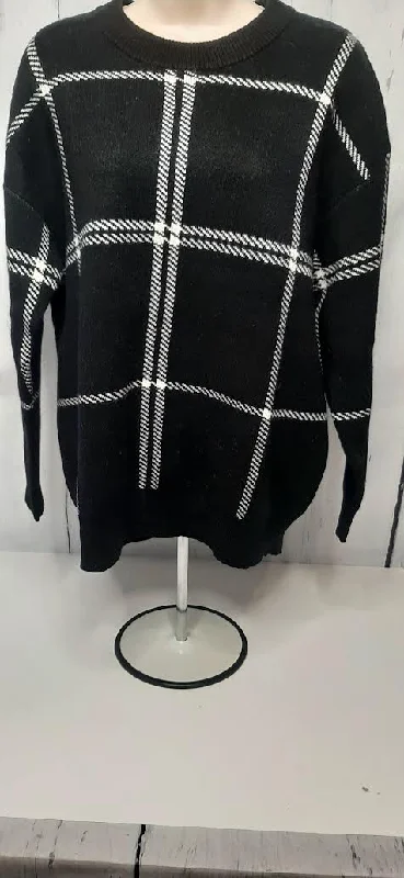 Sweater-Pullover- Black/White Stripes-Long Sleeve-Women's-223886