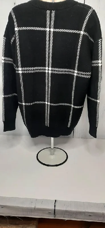 Sweater-Pullover- Black/White Stripes-Long Sleeve-Women's-223886