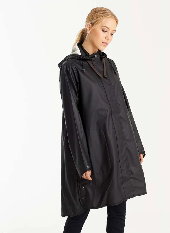 Ilse Jacobsen Long Raincoat in Black - 001 - RAIN71