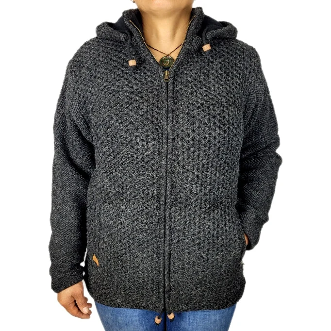 Jacket Charcoal Plain multi knit