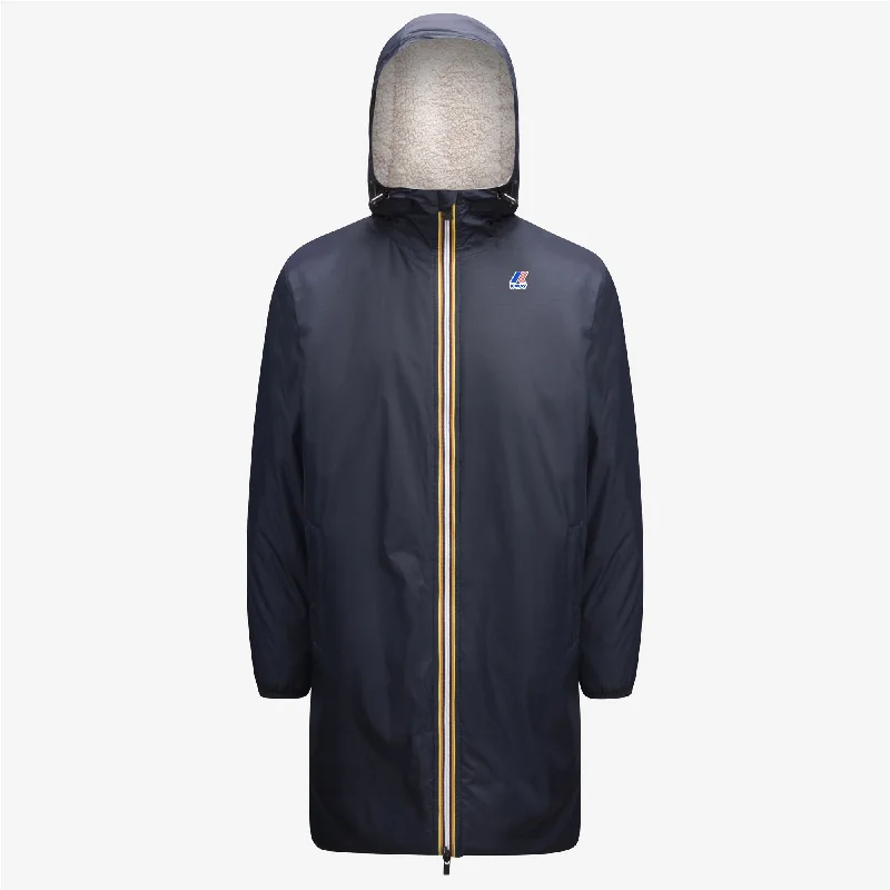 Eiffel Orsetto - Unisex Sherpa Lined Waterproof Rain Jacket in Blue Depht