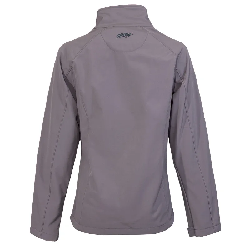 ""Ladies Softshell Jacket"" Grey w/Multi Color Pattern Lining