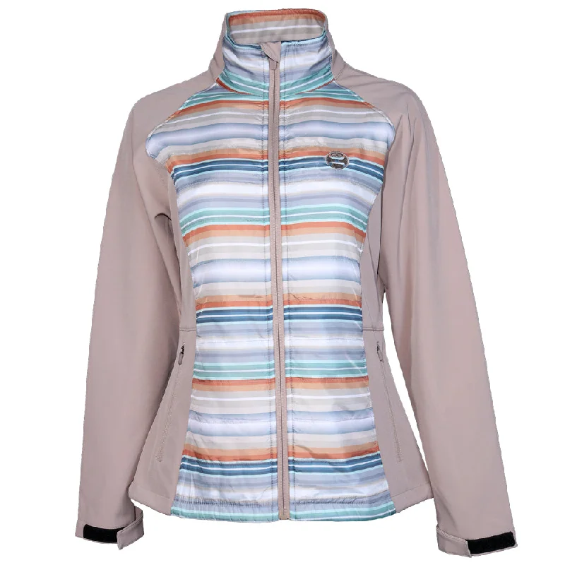 ""Ladies SoftShell Jacket"" Tan/Serape