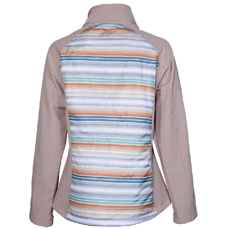 ""Ladies SoftShell Jacket"" Tan/Serape