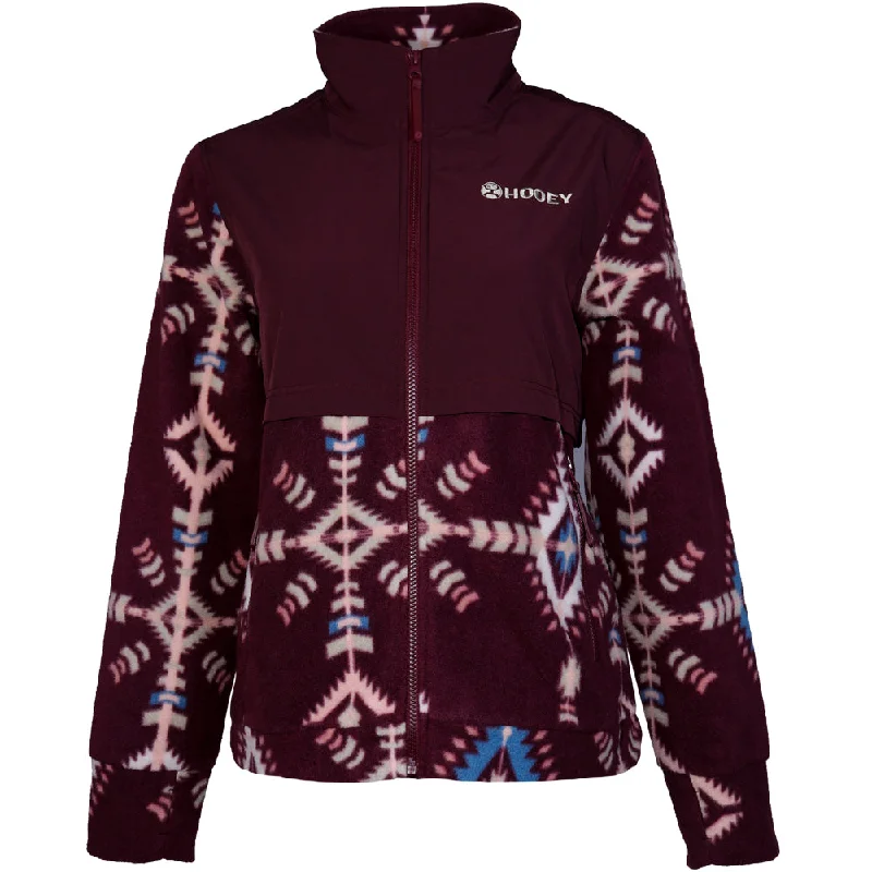 ""Ladies Tech Fleece Jacket"" Maroon/Aztec