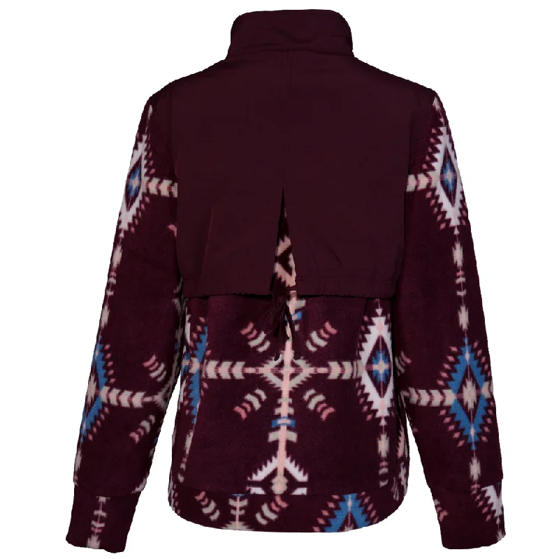 ""Ladies Tech Fleece Jacket"" Maroon/Aztec