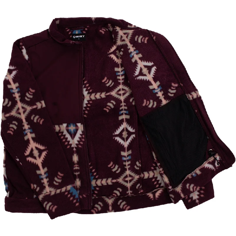 ""Ladies Tech Fleece Jacket"" Maroon/Aztec