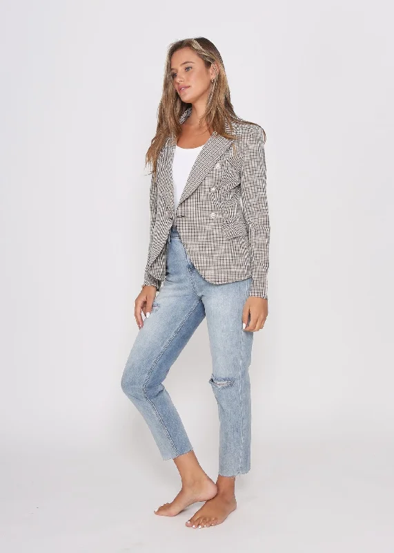 Leoni Hayden Blazer - Sandstone Check