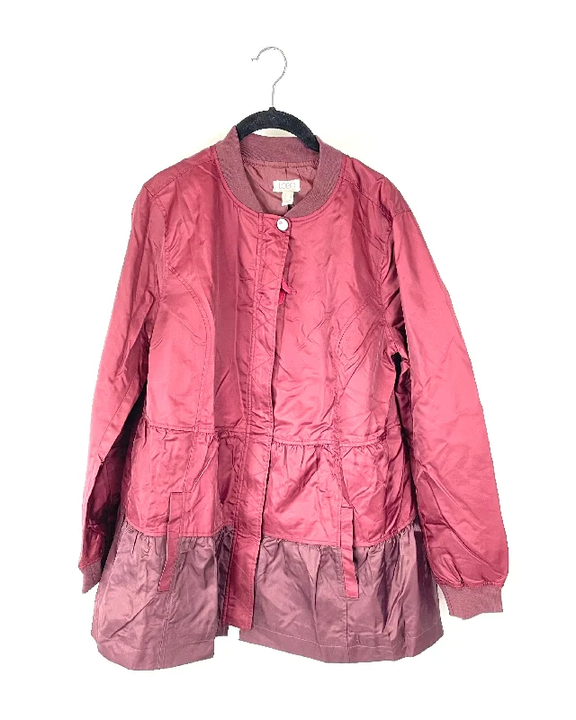 Red Windbreaker Jacket - Size 6-8