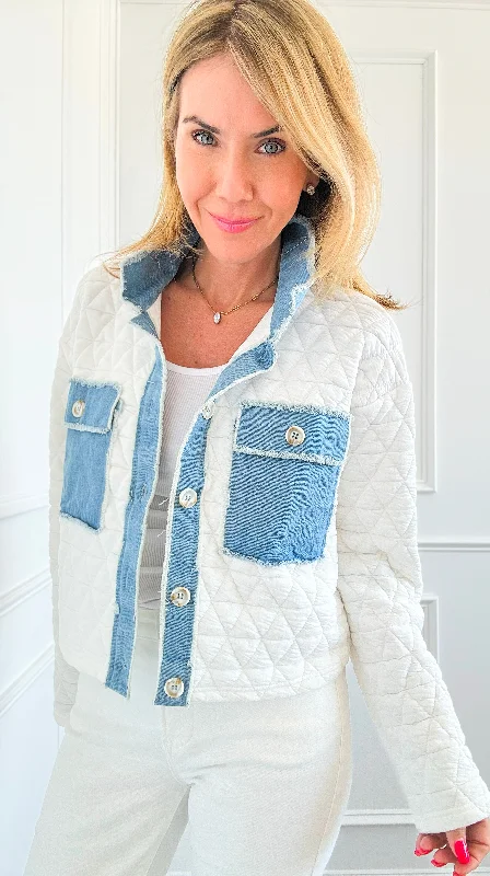 Denim & Quilted Long Sleeve Jacket