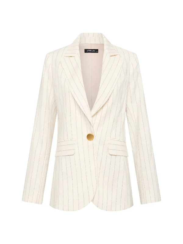 Monaco Blazer- Ivory/Gold (Size 16 Only)