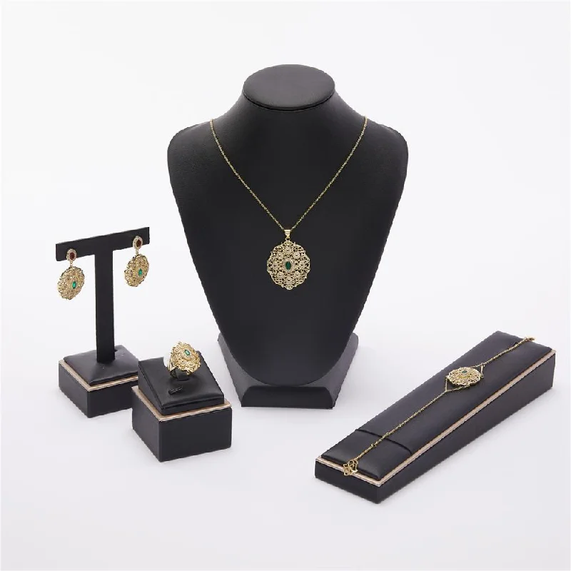 Morocco hot selling accessories wedding jewelry set for women fashion jewelry set copper high quality jewelry set