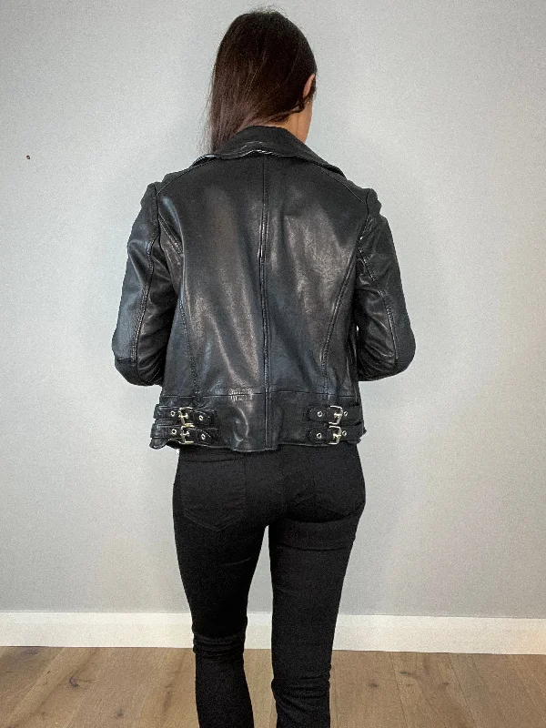 My Essential Wardrobe Black Leather Biker Jacket