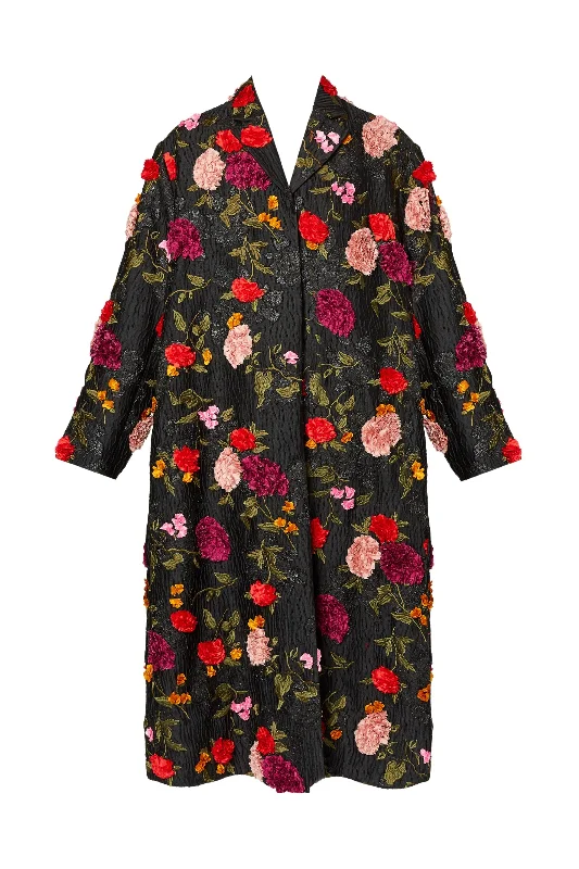 Floral Embellished Evening Coat