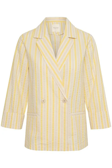 Part Two Abbey Blazer in Lemon Drop Stripe