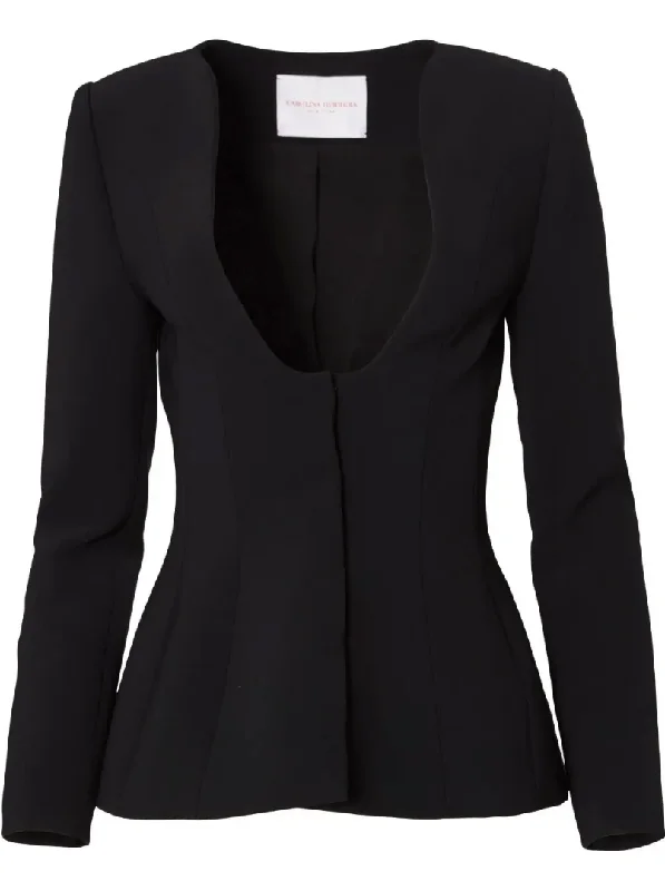 plunging U-neck blazer