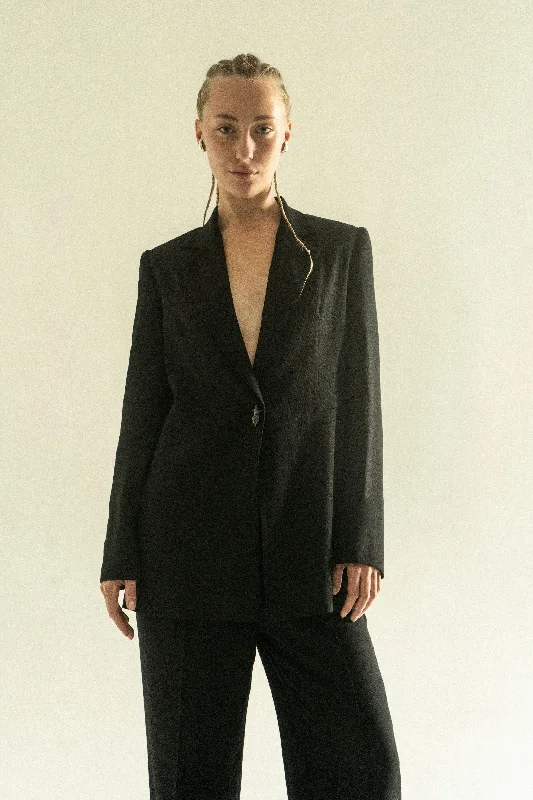 Polunichnik Black Viscose Open Back Jacket